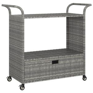 vidaXL Barov&yacute; voz&iacute;k se z&aacute;suvkou &scaron;ed&yacute; 100 x 45 x 97 cm polyratan