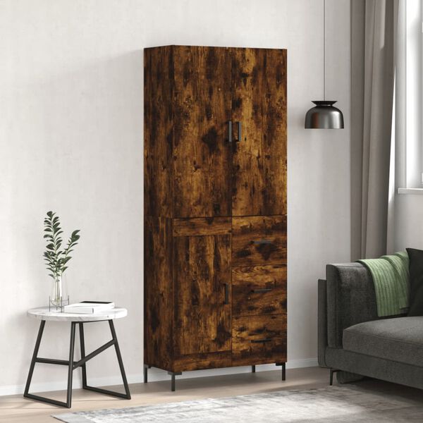 vidaXL Skř&iacute;ň highboard kouřov&yacute; dub 69,5 x 34 x 180 cm kompozitn&iacute; dřevo
