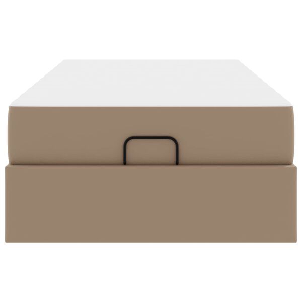 vidaXL Rám postele s matrací Cappuccino 90 x 190 cm Umělá kůže