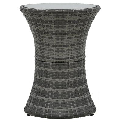 vidaXL Zahradní odkládací stolek tvar bubnu šedý polyratan