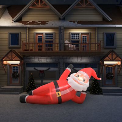 vidaXL Vánoční nafukovací Santa Claus LED IP44 červený 360 cm XXL