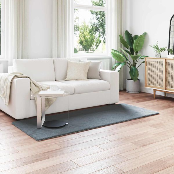 vidaXL Koberec z uměl&eacute; kr&aacute;lič&iacute; kože&scaron;iny Olite Antracit 80 x 200 cm