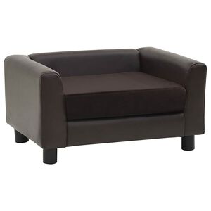 vidaXL Pohovka pro psy hněd&aacute; 60 x 43 x 30 cm ply&scaron; a uměl&aacute; kůže