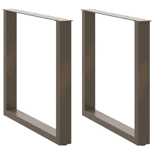 vidaXL Nohy k j&iacute;deln&iacute;mu stolu ve tvaru U, 2 ks, př&iacute;rodn&iacute; ocel, 80 x (72-73) cm, ocel