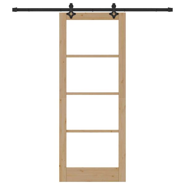 vidaXL Posuvn&eacute; dveře ORKDAL Přirozen&aacute; a čern&aacute; 83 x 211 cm