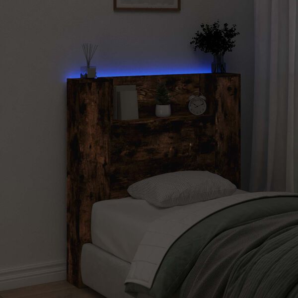 vidaXL Čelo postele Kouřov&yacute; dub 100 x 16,5 x 103,5 cm kompozitn&iacute; dřevo