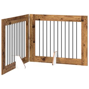 vidaXL Skl&aacute;dac&iacute; ps&iacute; br&aacute;na se stojany 2 pcs Star&eacute; dřevo 200,5 cm