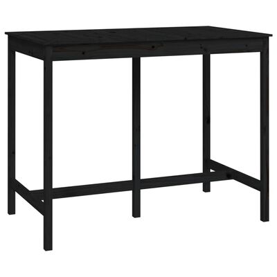 vidaXL Barový stolek černý 140 x 80 x 110 cm masivní borové dřevo