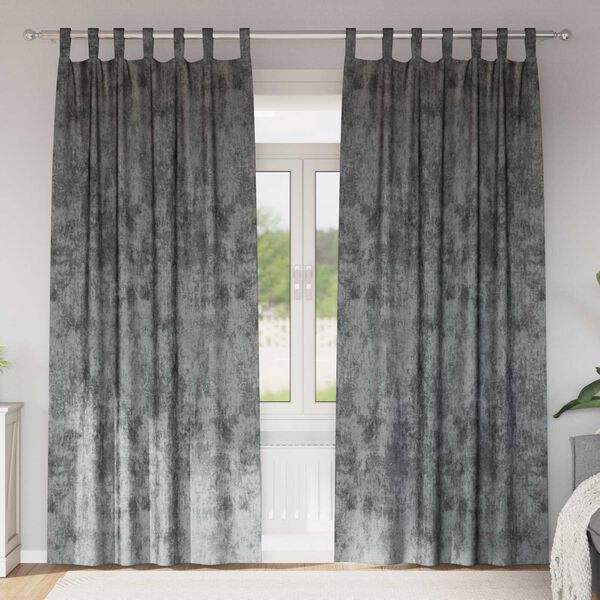 vidaXL Sametov&eacute; z&aacute;věsy se z&aacute;clonami 2 pcs &Scaron;ed&aacute; 245 x 140 cm samet