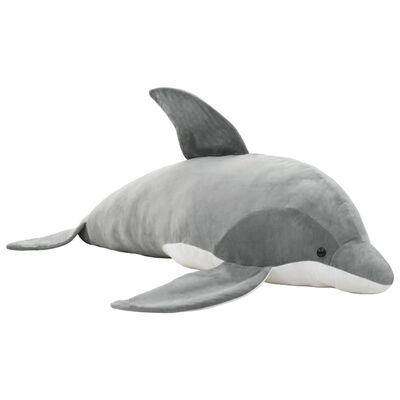 vidaXL Plyšový delfín k mazlení šedý