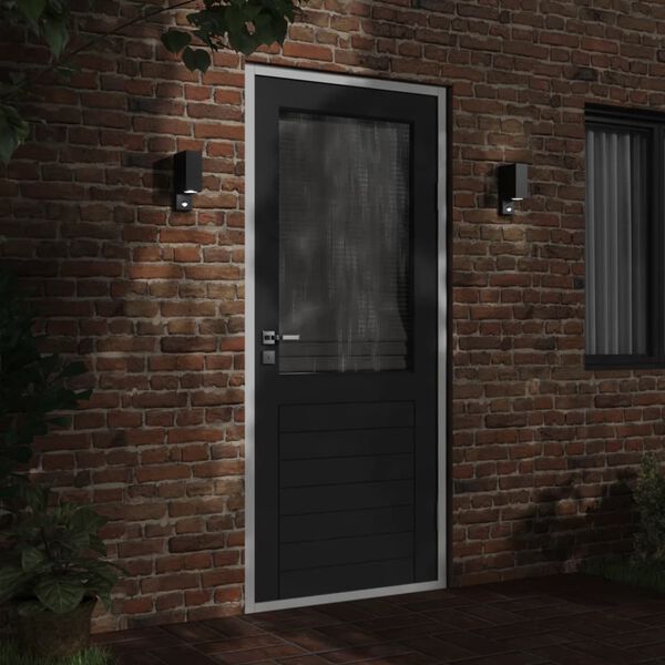 vidaXL Venkovní nástěnné svítidlo s čidlem černé litý hliník