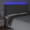 vidaXL Čelo postele s LED &scaron;ed&eacute; 183 x 16 x 118/128 cm uměl&aacute; kůže