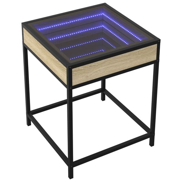 vidaXL Konferenčn&iacute; stolek s Infinity LED dub sonoma 40 x 40 x 51 cm