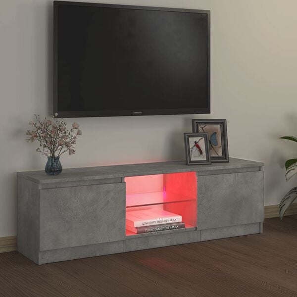 vidaXL TV skříňka s LED osvětlením betonově šedá 120 x 30 x 36 cm