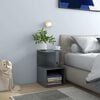 vidaXL Nočn&iacute; stolek &scaron;ed&yacute; s vysok&yacute;m leskem 35 x 35 x 55 cm dřevotř&iacute;ska