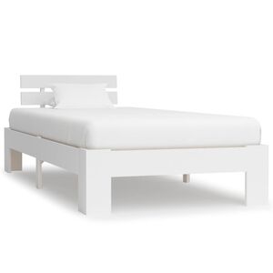 vidaXL R&aacute;m postele b&iacute;l&yacute; masivn&iacute; borov&eacute; dřevo 90 x 200 cm