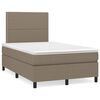 vidaXL Box spring postel s matrac&iacute; a LED taupe 120x190 cm textil