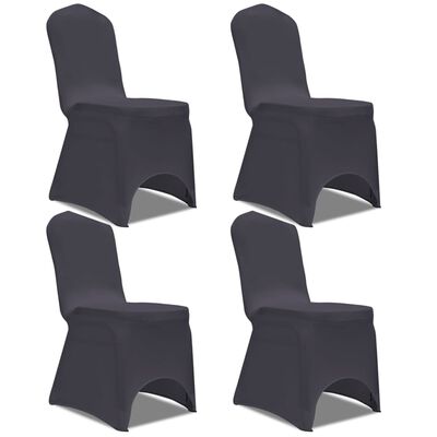 vidaXL Strečové potahy na židle 4 ks antracitové