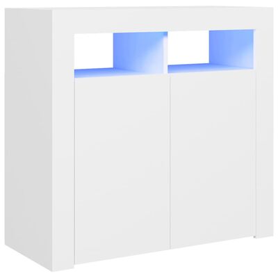 vidaXL Příborník s LED osvětlením bílý 80 x 35 x 75 cm