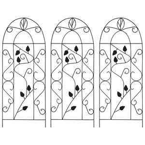 vidaXL Opěry na pnouc&iacute; rostliny 3 ks čern&eacute; 40 x 100 cm železo