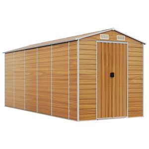 vidaXL Zahradn&iacute; kůlna světle hněd&aacute; 191 x 470 x 198 cm pozinkovan&aacute; ocel