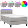 vidaXL Box spring postel s matrac&iacute; a LED světle &scaron;ed&aacute; 80x200 cm textil