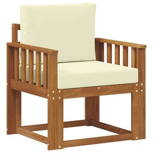 vidaXL Venkovn&iacute; pohovka Masivn&iacute; ak&aacute;ciov&eacute; dřevo a polyester Př&iacute;rodn&iacute;