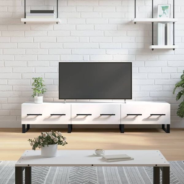 vidaXL TV skř&iacute;ňka b&iacute;l&aacute; 150 x 36 x 30 cm kompozitn&iacute; dřevo