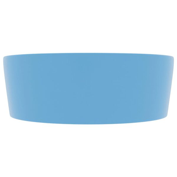 vidaXL Luxusní umyvadlo přepad matné světle modré 36 x 13 cm keramické