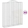 vidaXL Klenut&eacute; gabionov&eacute; ko&scaron;e 8 ks 200x50x220/240cm pozinkovan&eacute; železo