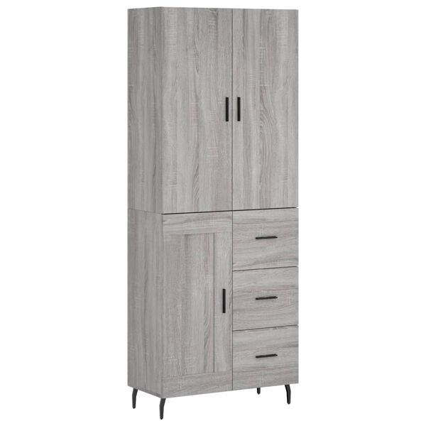 vidaXL Skř&iacute;ň highboard &scaron;ed&aacute; sonoma 69,5 x 34 x 180 cm kompozitn&iacute; dřevo