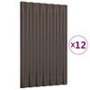 vidaXL Stře&scaron;n&iacute; panely 12 ks pozinkovan&aacute; ocel hněd&eacute; 60 x 36 cm
