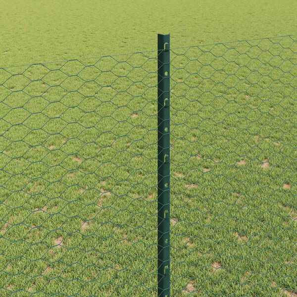 vidaXL Plot s sloupkem Zelen&aacute; 1,5 x 50 m Ocel a PVC
