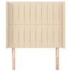 vidaXL Čelo postele typu ušák krémové 83x16x118/128 cm textil
