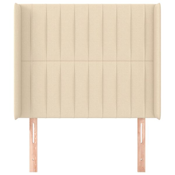 vidaXL Čelo postele typu ušák krémové 83x16x118/128 cm textil