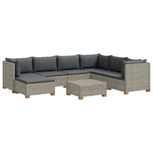 vidaXL 8 ks Ratanov&aacute; lounge souprava s pol&scaron;t&aacute;ři GENDT Př&iacute;rodn&iacute; ratan