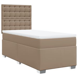 vidaXL Box spring postel s matrac&iacute; cappuccino 90x190 cm uměl&aacute; kůže
