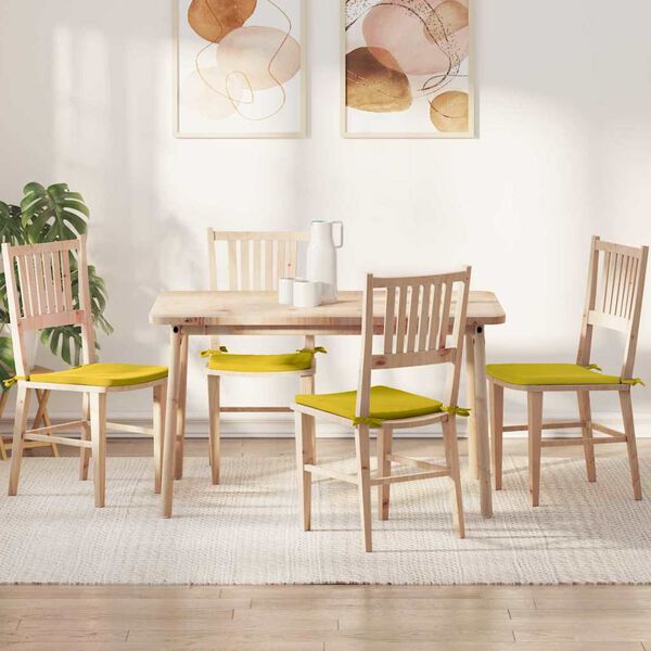 vidaXL Polštáře na sedadla 4 pcs Žlutá 40 x 40 x 3 cm samet