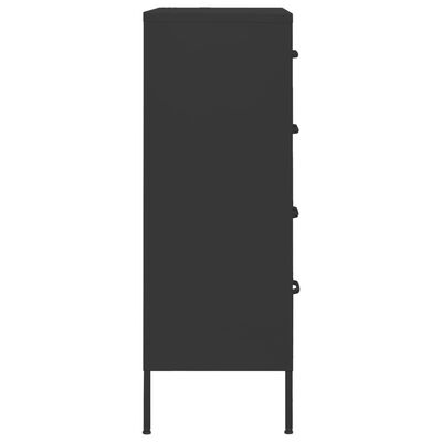 vidaXL Komoda se zásuvkami černá 80 x 35 x 101,5 cm ocel
