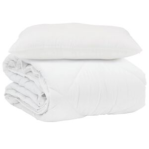 vidaXL Letn&iacute; přikr&yacute;vka s pol&scaron;t&aacute;řem 2 pcs B&iacute;l&aacute; Mikrovl&aacute;kno