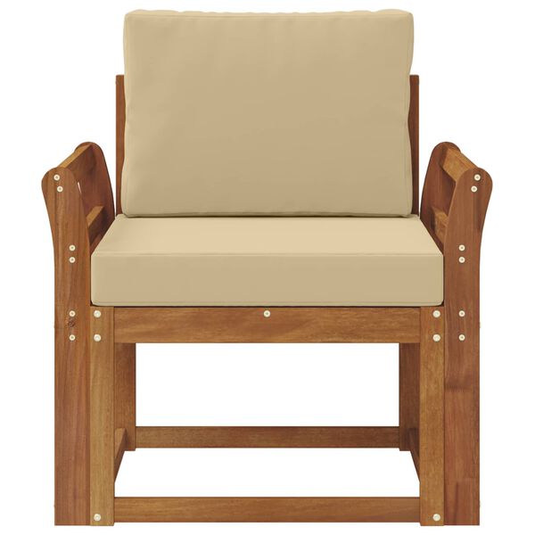 vidaXL Venkovn&iacute; pohovka Masivn&iacute; ak&aacute;ciov&eacute; dřevo a polyester Př&iacute;rodn&iacute;