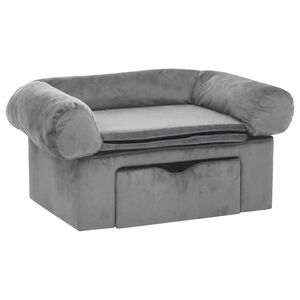 vidaXL Pohovka pro psy se z&aacute;suvkou &scaron;ed&aacute; 75 x 50 x 38 cm ply&scaron;