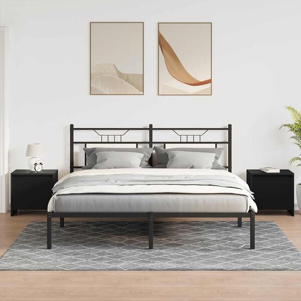 vidaXL Nočn&iacute; stolky 2 ks čern&eacute; 45 x 34 x 44,5 cm dřevotř&iacute;ska