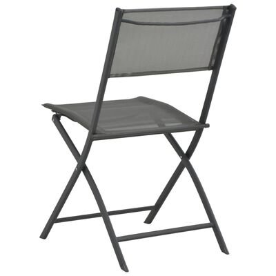 vidaXL Skládací zahradní židle 4 ks šedé ocel a textilen