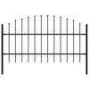 vidaXL Zahradn&iacute; plot Woerden s kop&iacute;m nahoře ocelov&yacute; 170 x 100 cm čern&yacute;