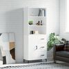 vidaXL Skř&iacute;ň highboard b&iacute;l&aacute; 69,5 x 34 x 180 cm kompozitn&iacute; dřevo