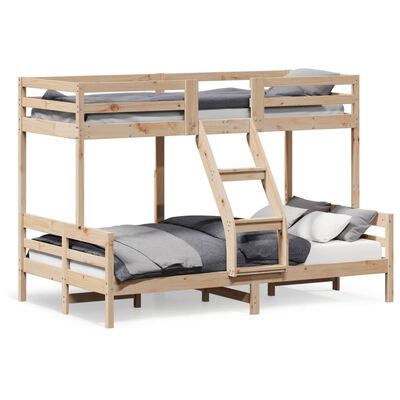 vidaXL Patrová postel 80 x 200/120 x 200 cm masivní borové dřevo