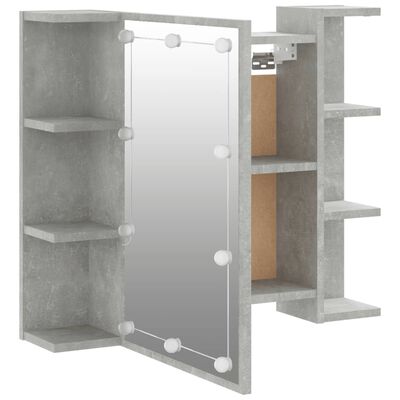 vidaXL Zrcadlová skříňka s LED betonově šedá 70 x 16,5 x 60 cm