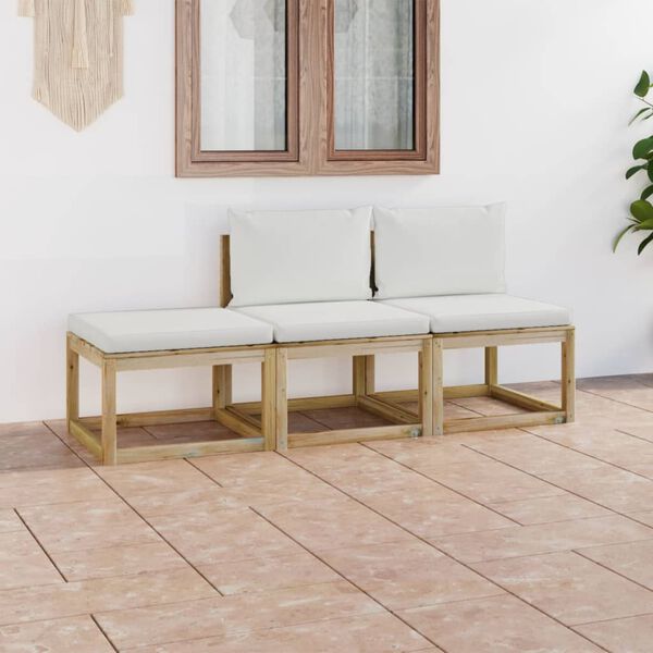 vidaXL 3d&iacute;ln&aacute; zahradn&iacute; sedac&iacute; souprava s kr&eacute;mov&yacute;mi podu&scaron;kami