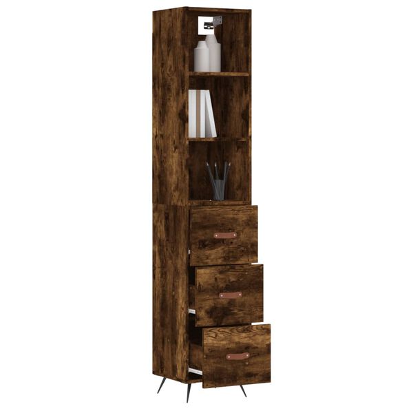 vidaXL Skř&iacute;ň highboard kouřov&yacute; dub 34,5 x 34 x 180 cm kompozitn&iacute; dřevo